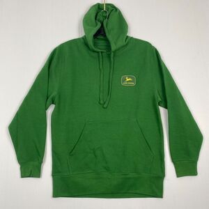 John Deere Men's Size‎ M Sweatshirt Green Pullover Hoodie Deer Logo Vtg New